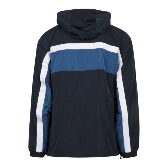 Mens Navy Colourblock Logo Hooded Jacket