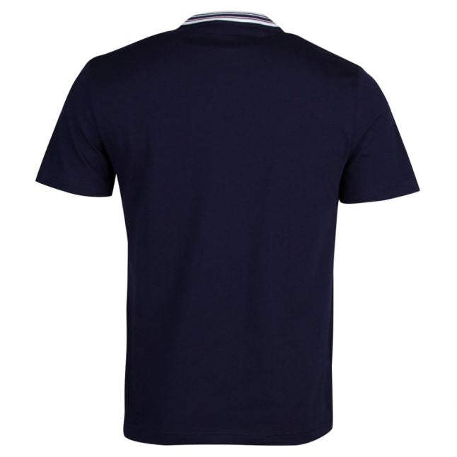 Mens Navy Tipped Neck Regular Fit S/s T Shirt