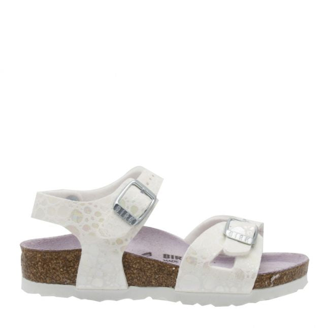 Girls Metallic Stones White Rio Kids Sandals (24-32)