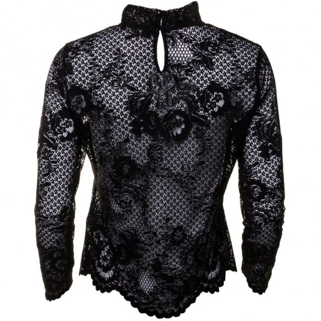 Womens Black Viloras L/s Lace Top