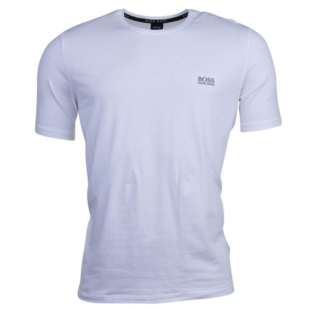 Mens White Embroidered Logo Lounge S/s Tee Shirt