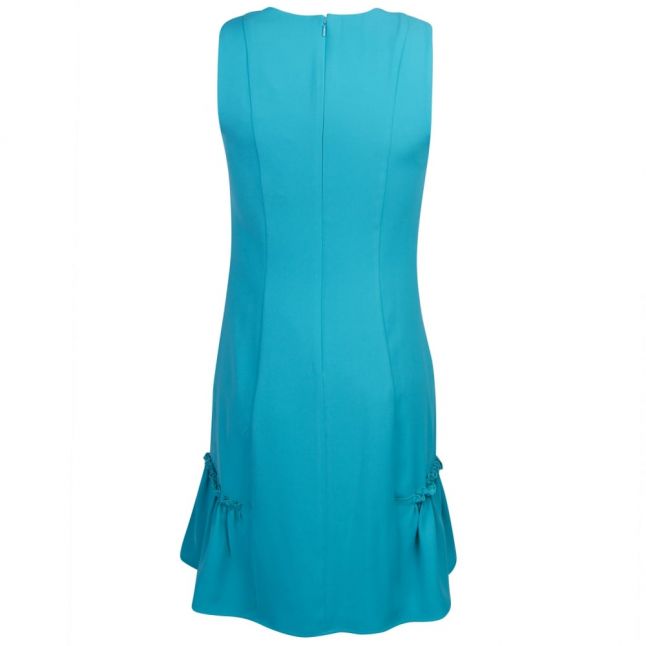 Womens Tile Blue Ruffle Dress