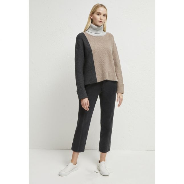 Womens Taupe River Vhari Colourblock Knitted Jumper