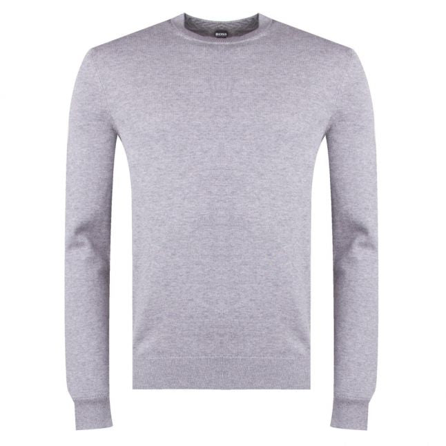 Casual Mens Light Grey Albonok Crew Neck Knitted Top