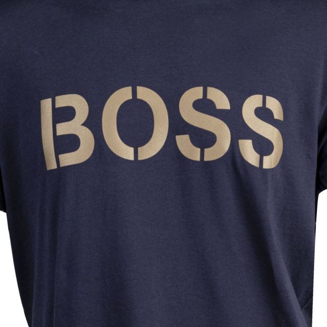 Mens Dark Blue/Gold Special Metallic S/s T Shirt