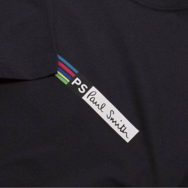 Mens Navy Cycle Stripe S/s T Shirt