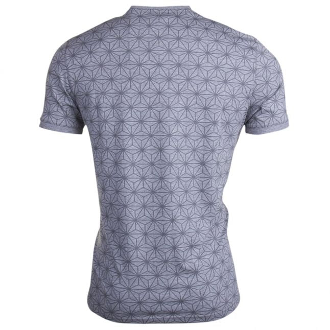 Mens Grey Marl Mitchal Print S/s T Shirt