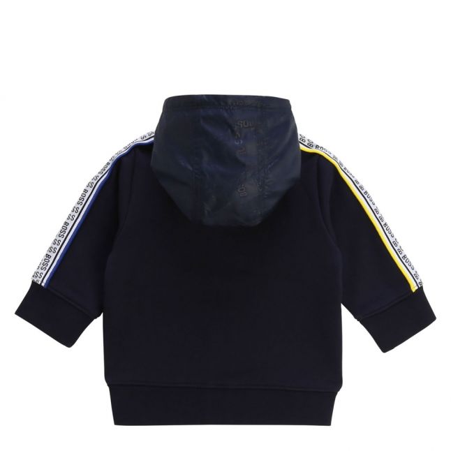 Toddler Navy Multi Logo Trim Hooded Zip Through Sweat Top