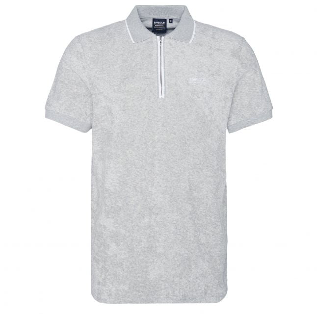 Mens Grey Marl Wilton Terry S/s Polo Shirt