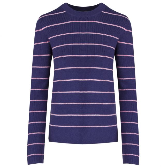 Casual Womens Dark Blue Idami Stripe Knitted Jumper