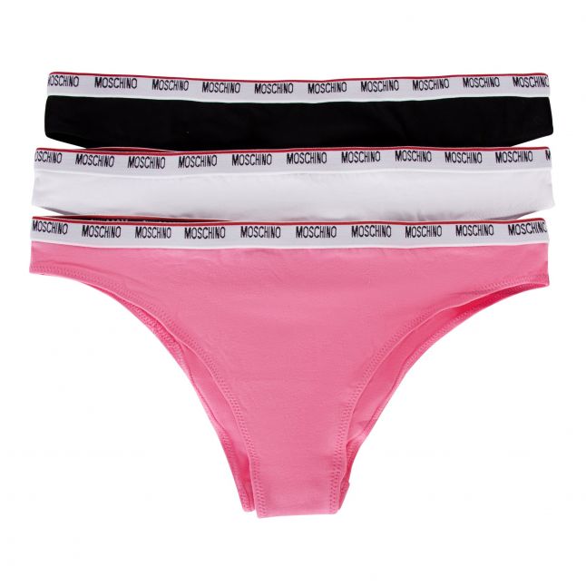 Womens Pink/White/Black Logo 3 Pack Briefs