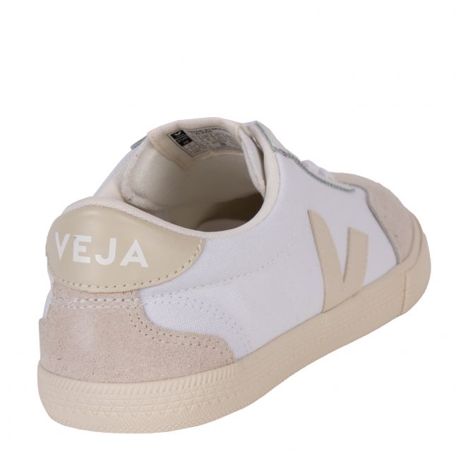 Womens	White Pierre Volley Canvas Trainers