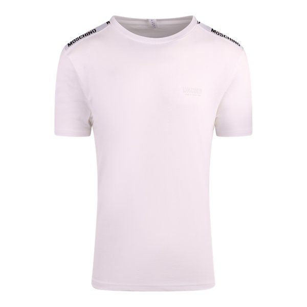 Mens White Tape Shoulder S/s T Shirt