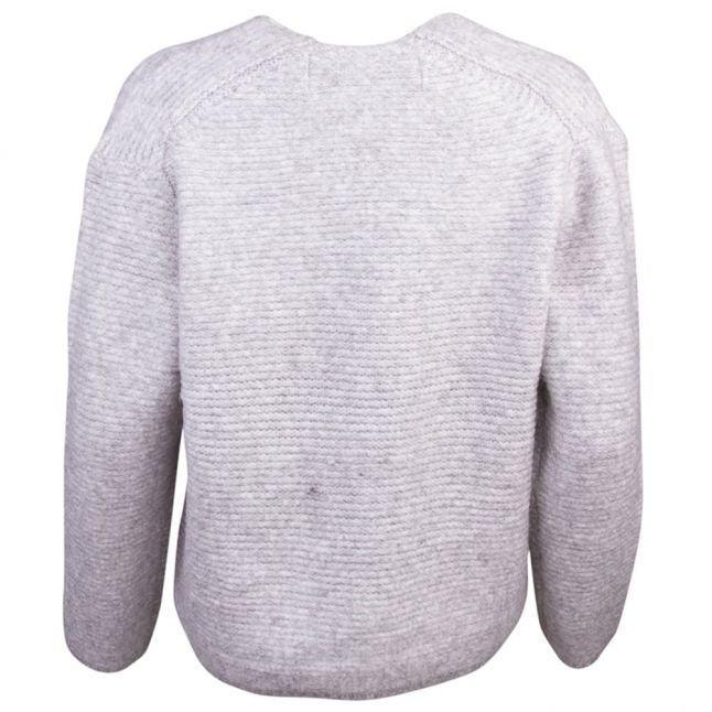 Womens Grey Melange Oversized Knitted Jumper