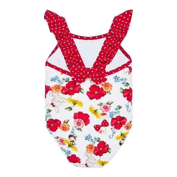 Infant Red Poppy Frill Swimsuit