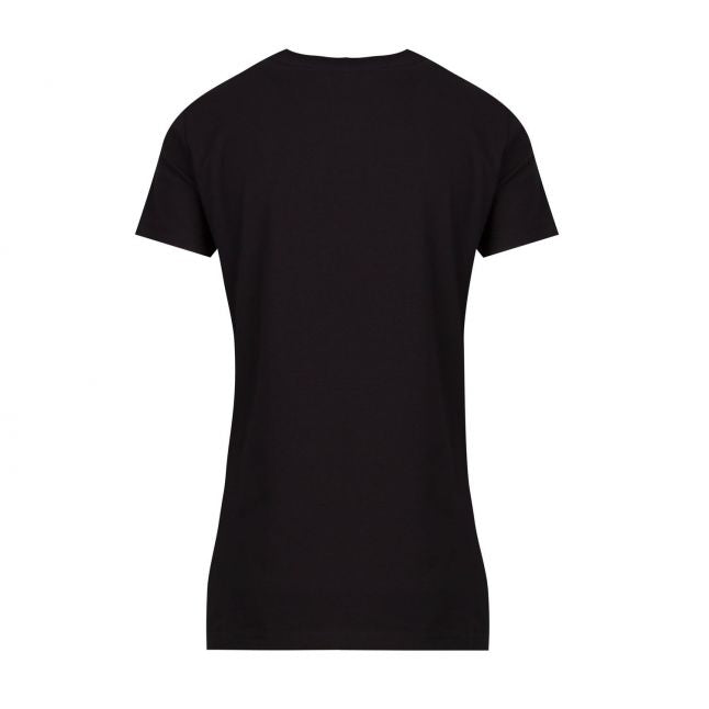 Womens Black Circle Logo Fitted S/s T Shirt