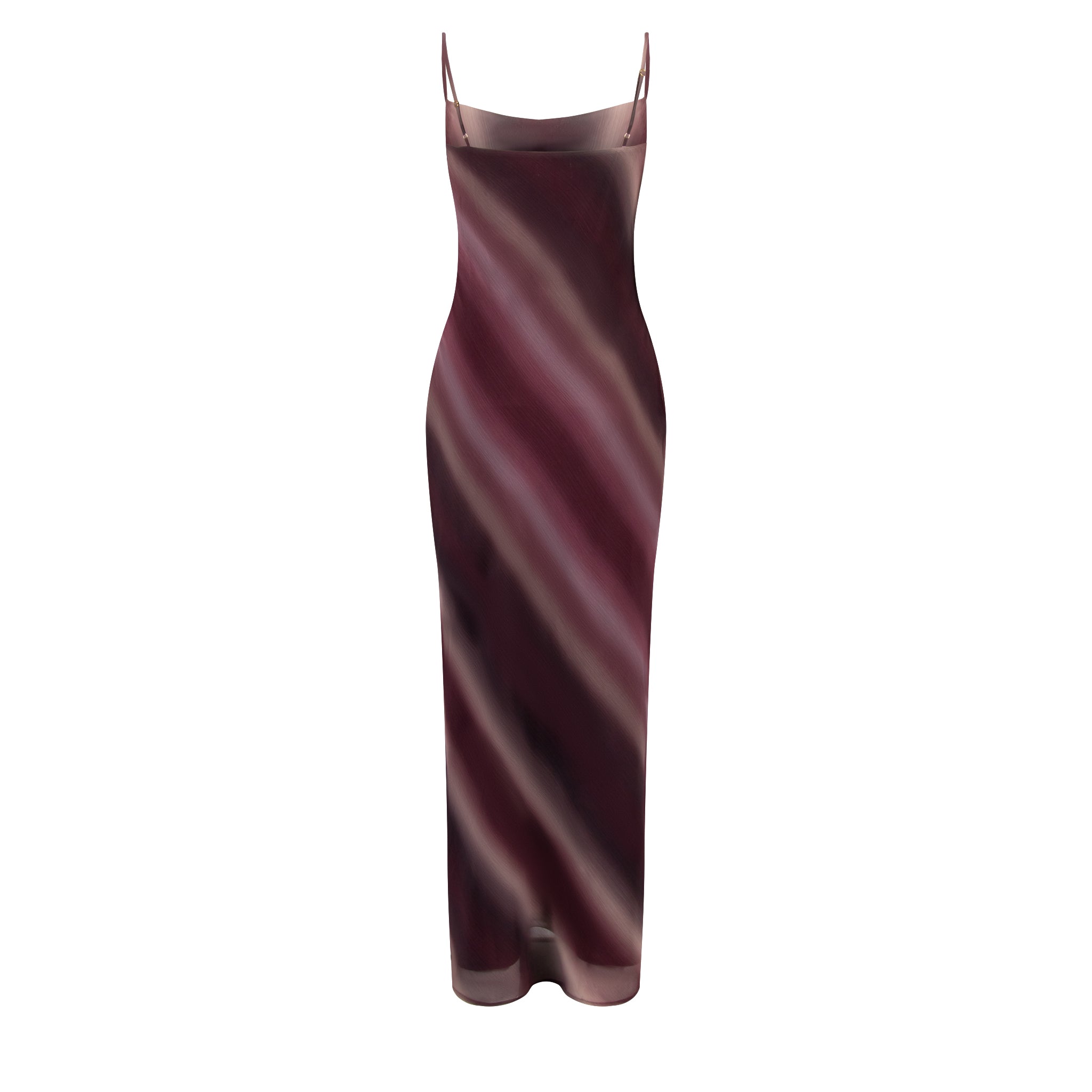 Womens Wine Ombre Keisha Asymmetric Cowl Maxi