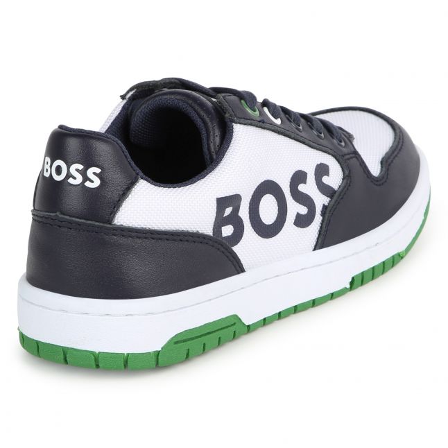 Boys Navy/White Branded Low Trainers