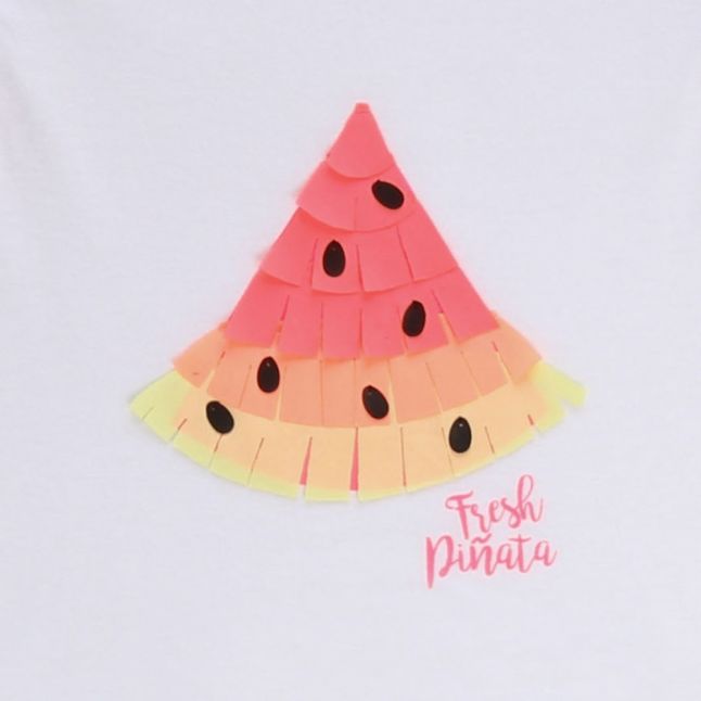 Girls White Watermelon S/s T Shirt