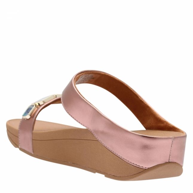 Womens Rose Gold Fino Shellstone Slide Sandals