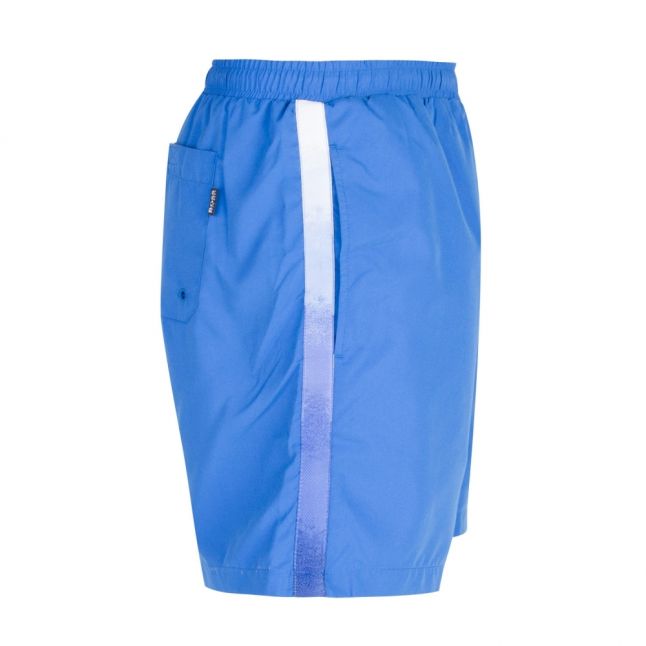 Mens Blue Seabream Taped Logo Swim Shorts