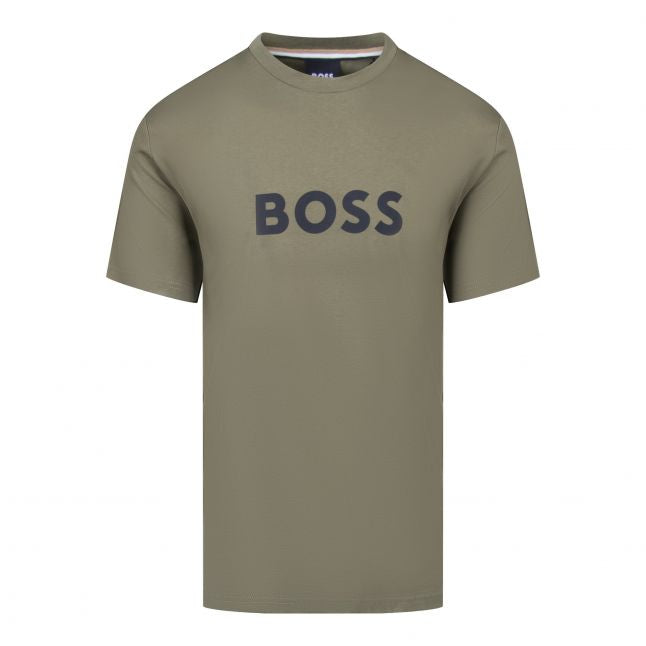 Mens Dark Beige Beach UV Reg S/s T Shirt