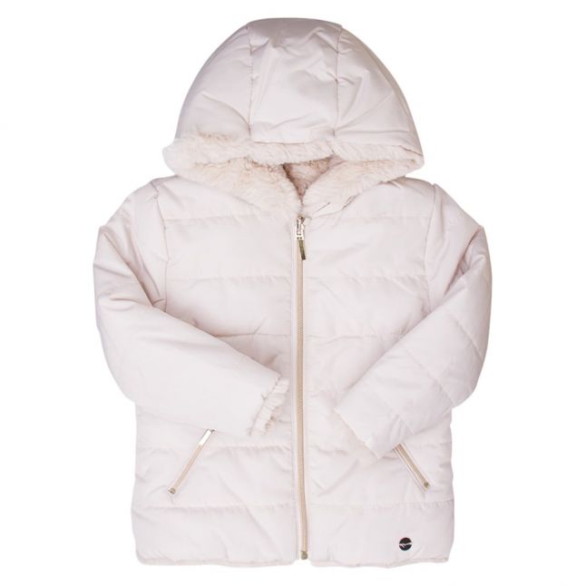 Girls Beige Reversible Faux Fur Jacket