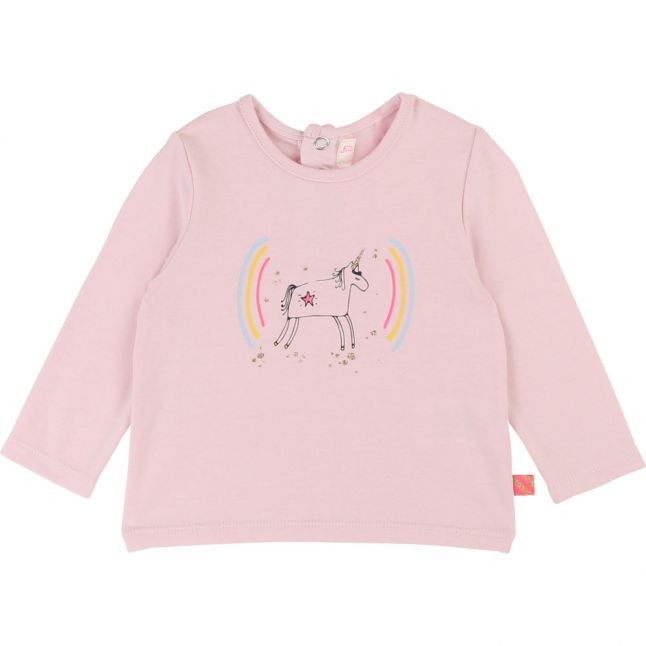 Baby Pink Unicorn Rainbow L/s T Shirt