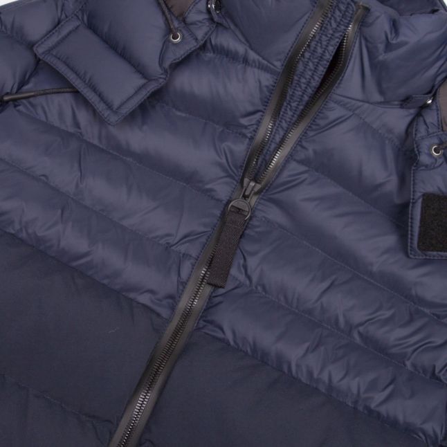 Casual Dark Blue Olooh Hooded Padded Jacket