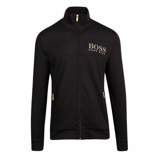 Mens Black/Gold Metallic Logo Sweat Jacket