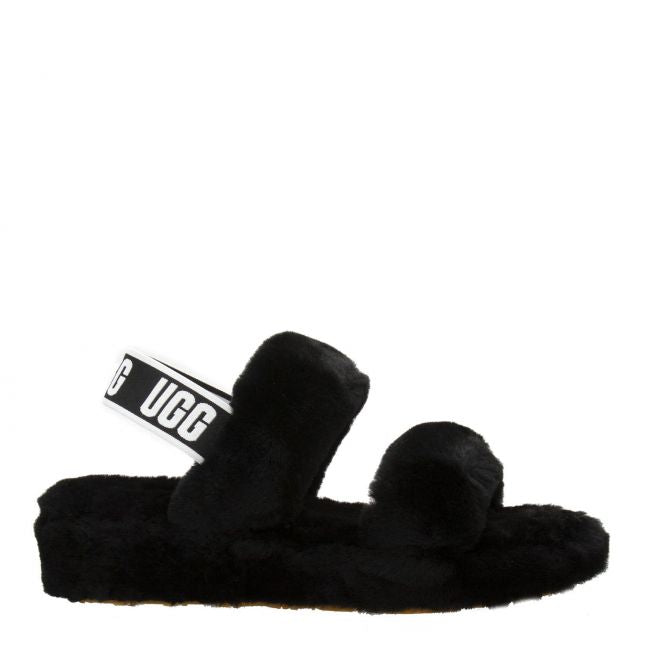 Womens Black Oh Yeah Slide Slippers