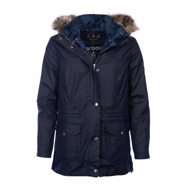 Womens Navy Southwold Wax Coat