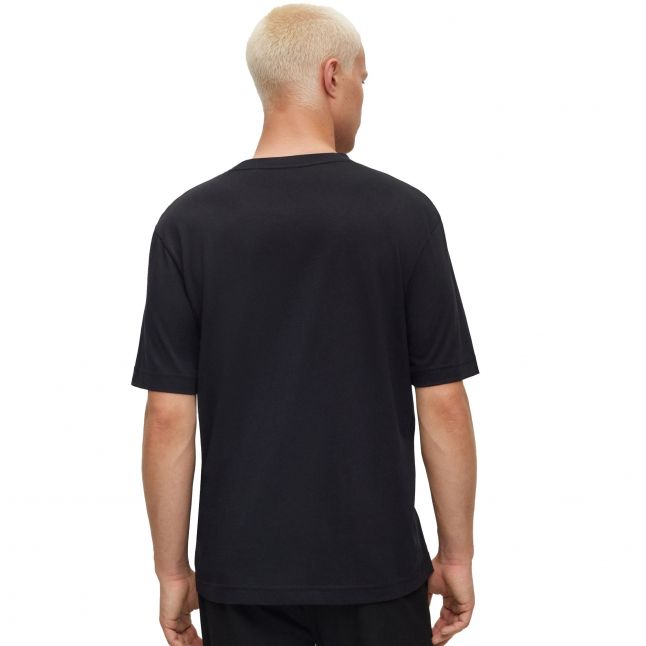 Mens Black Tee Curved S/s T Shirt