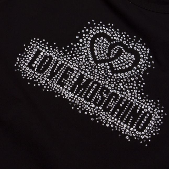 Womens Black Crystal Logo S/s T Shirt