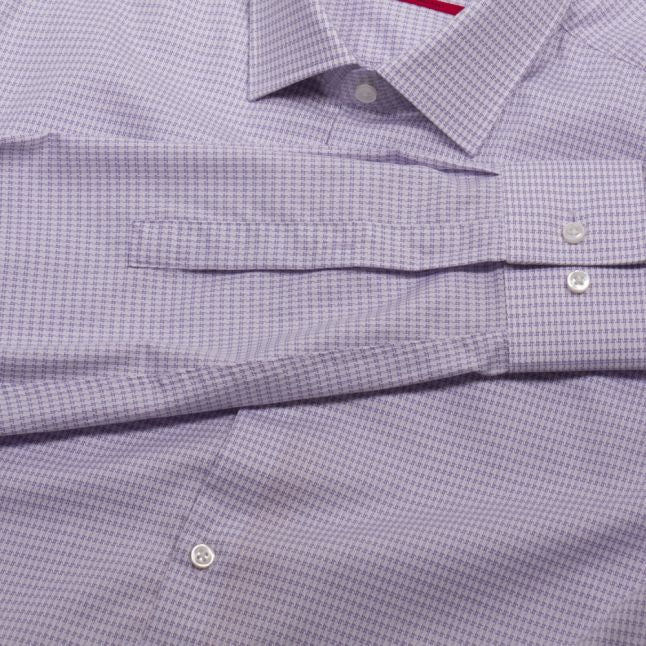 Mens Light Purple Kenno Print Slim Fit L/s Shirt