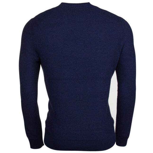 Casual Mens Dark Blue Kelvor Crew Knitted Jumper