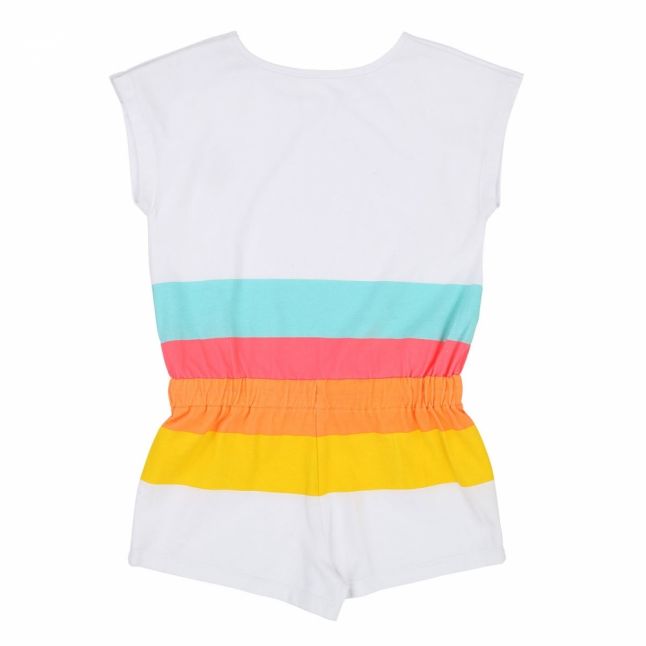 Girls White Stripe Detail Playsuit