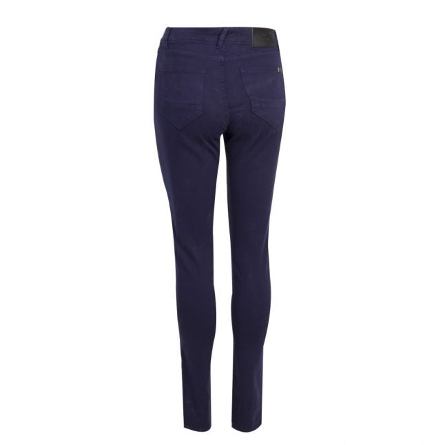 Womens Navy Cotton Skinny Fit Jeans