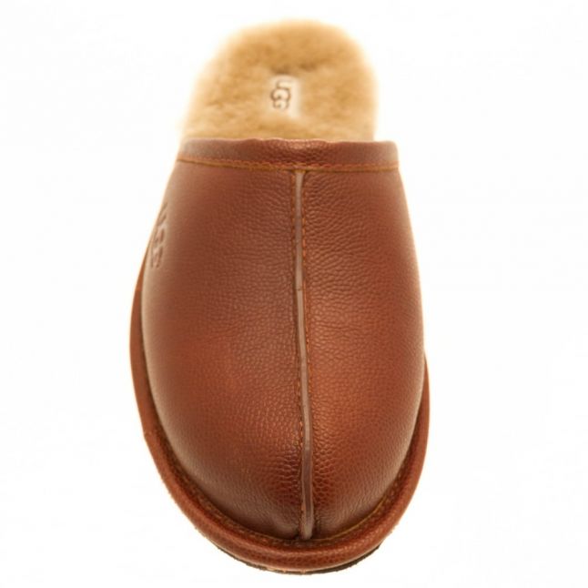 Mens Cognac Scuff Scotch Grain Slipper