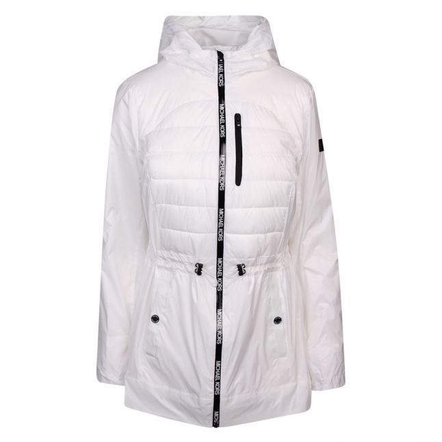 Womens White Hooded Light Drawstring Jacket