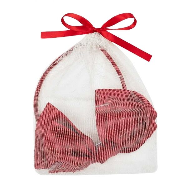 Girls Red Satin Bow Headband