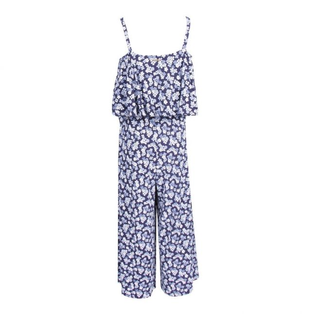 Womens Light Chambray Cherry Blossom Culotte Jumpsuit