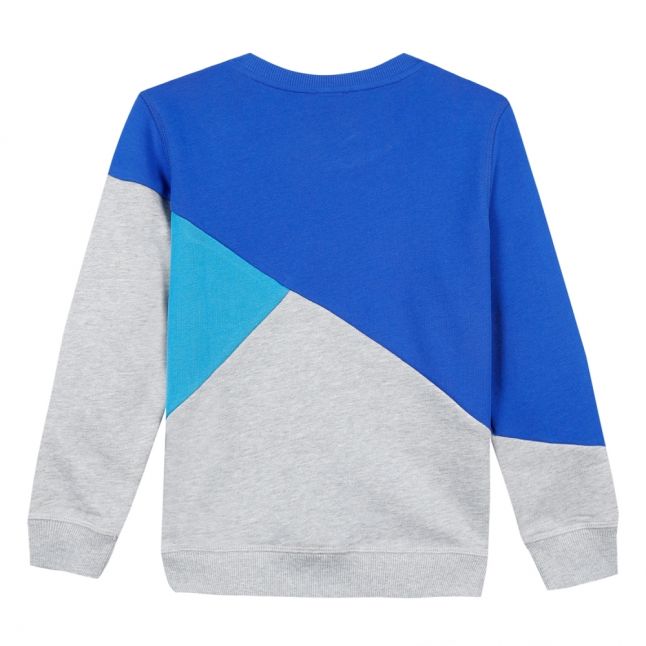 Junior Grey/Blue Logo Sport Sweat Top