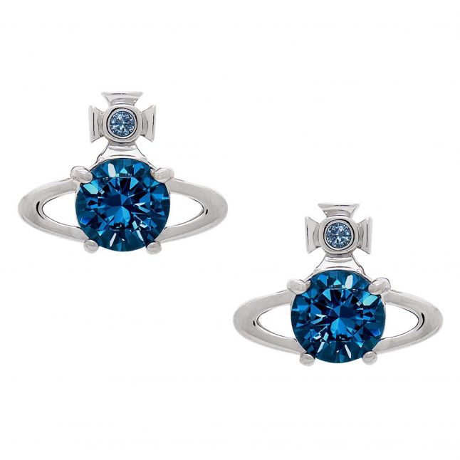 Womens Vivienne Westwood Platinum/Blue Reina Earrings