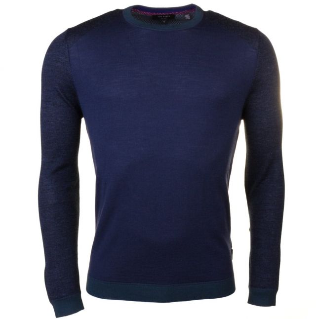 Mens Navy Cambell Crew Knitted Jumper