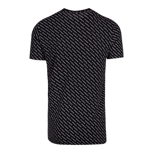 Mens Black Multi Print Logo S/s T Shirt