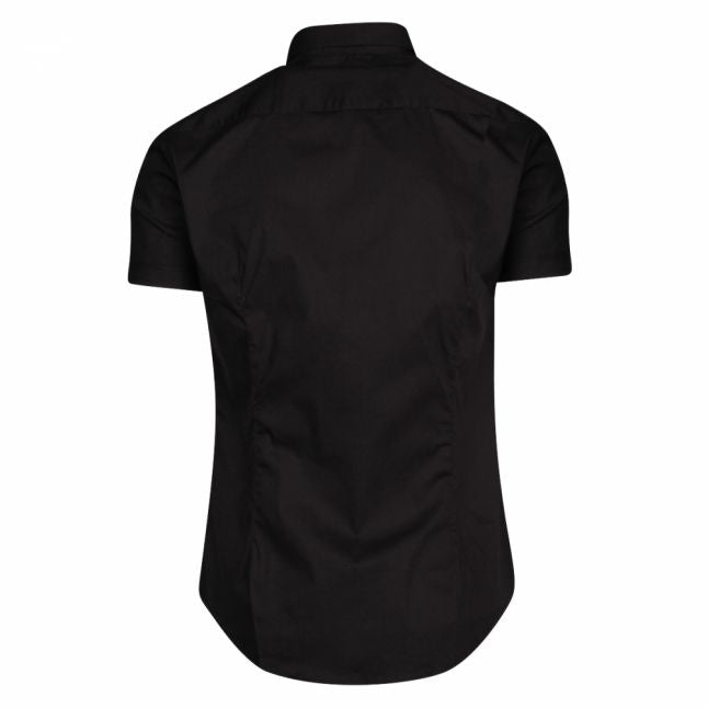 Mens Black Small Embroidered S/s Shirt