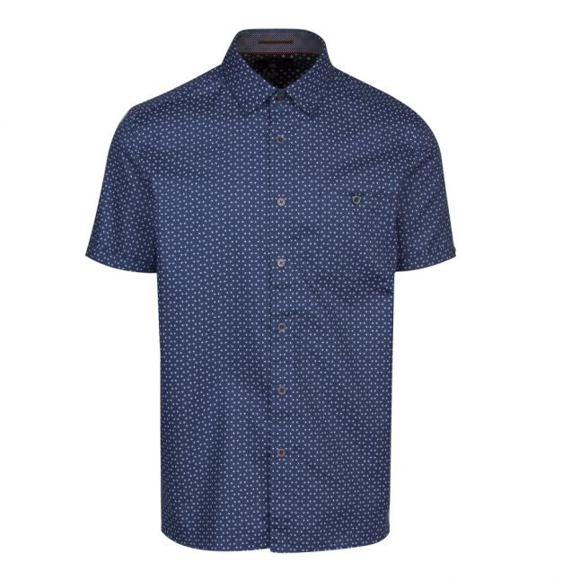 Mens Blue Mathew Triangle S/s Shirt