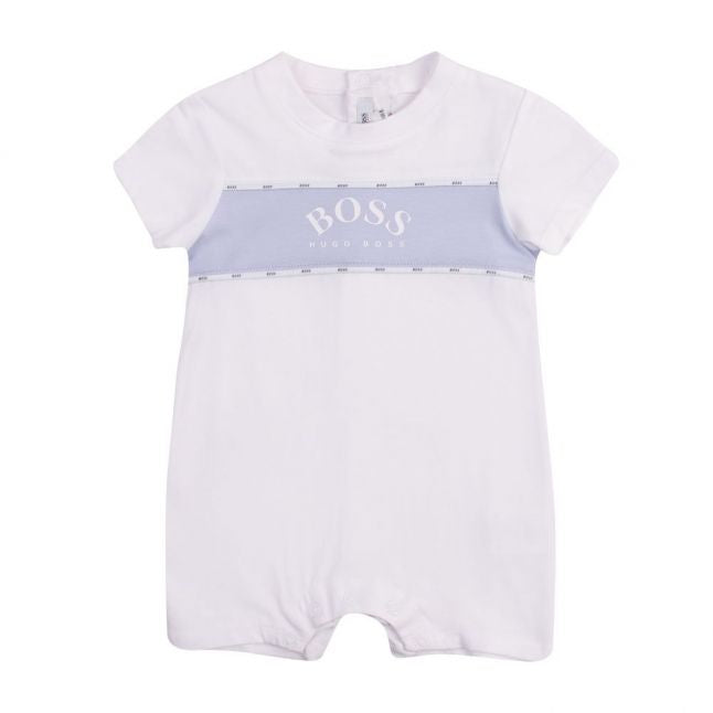 Baby White Logo Tape S/s Romper