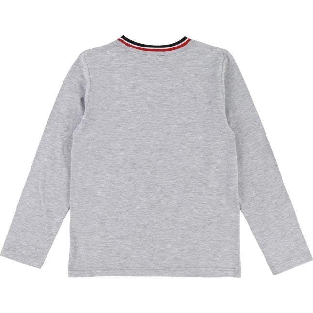 Boys Grey Block Logo L/s T Shirt